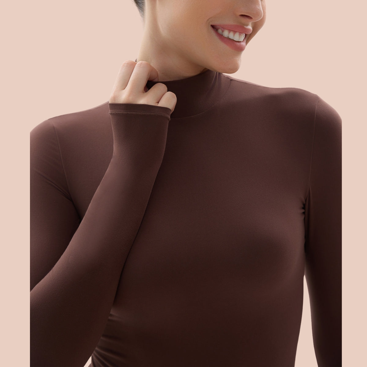 SHAPERX Mock Turtle Neck Bodysuit for Women Long Sleeve Body Suits Tops SHAPERX