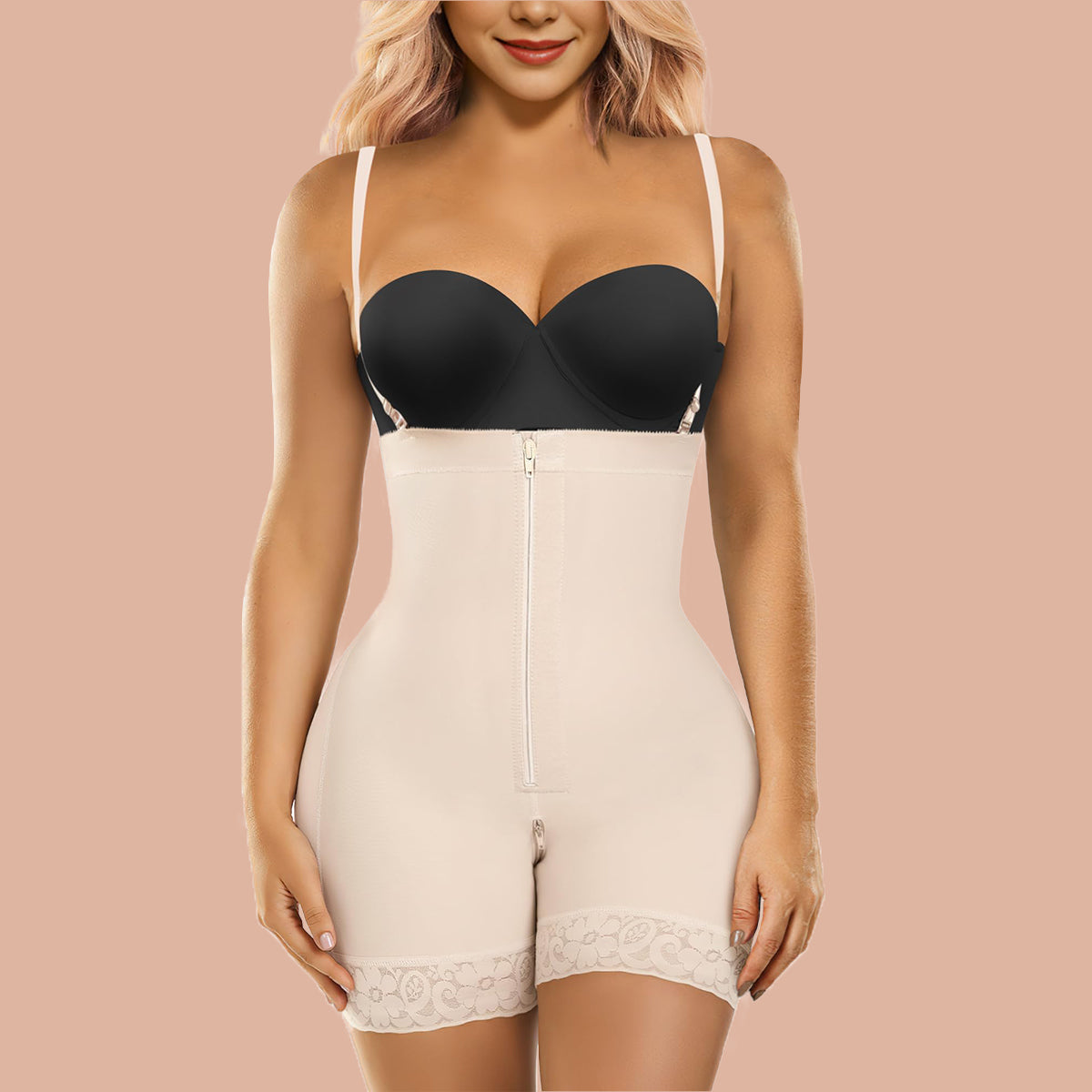 SHAPERX Women's Tummy Control Shapewear Fajas Colombianas Open Bust Body Shaper Bodysuit with Zipper Crotch SHAPERX