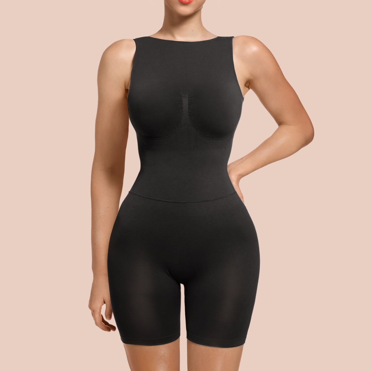  Solid Super Fitting Thick Chick Jumpsuit Romper Body  Shaper Pants Onesie –