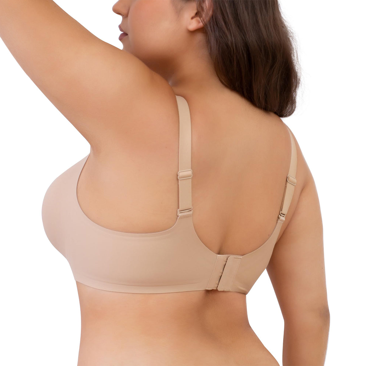 SHAPERX Seamless Oversized Bras wireless V Neck Everyday Bra Comfortable Cloud Feel Soft Padded Bras