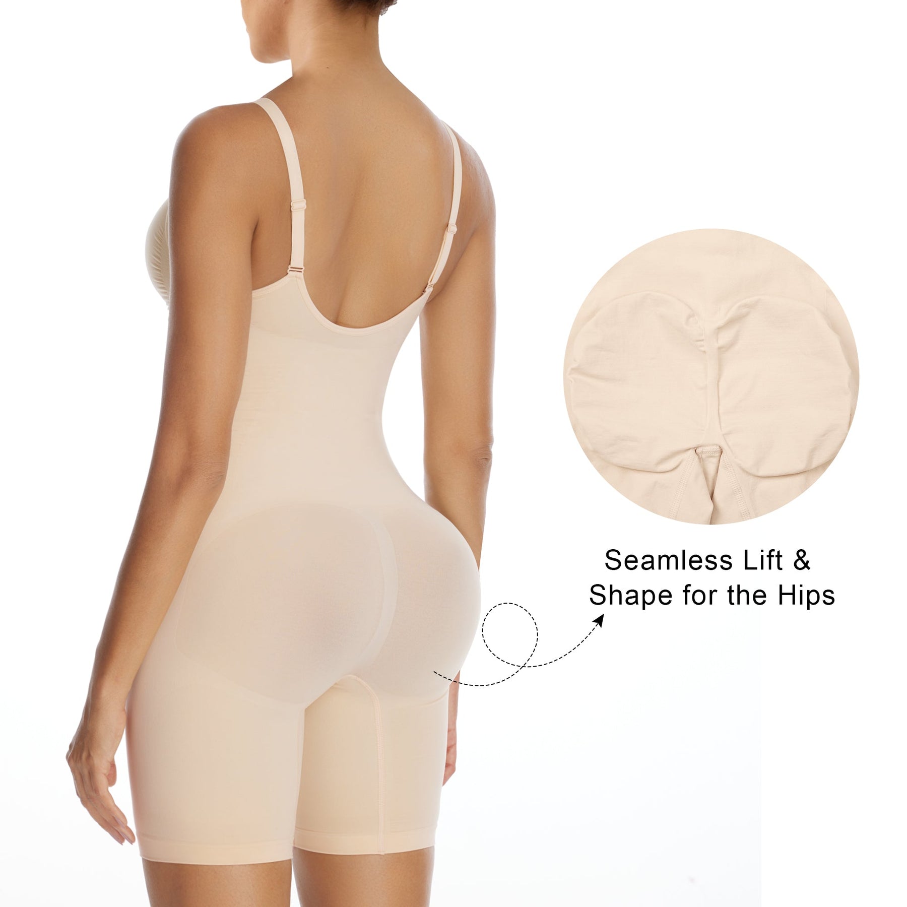 SHAPERX Women's Zip-Up Shapewear Bodysuit Tummy Control Seamless Sculpting Body Shaper Medium Compression SHAPERX