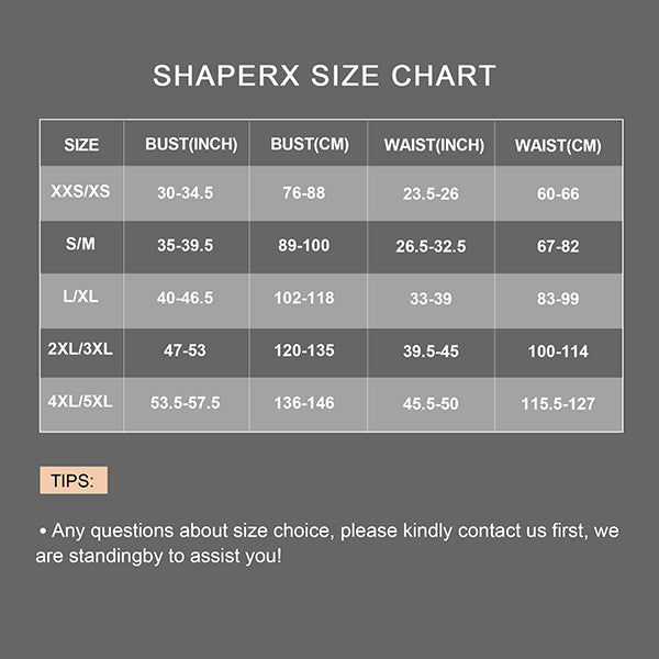 SHAPERX Seamless Open-Chest Tummy Control Full Body Shaper