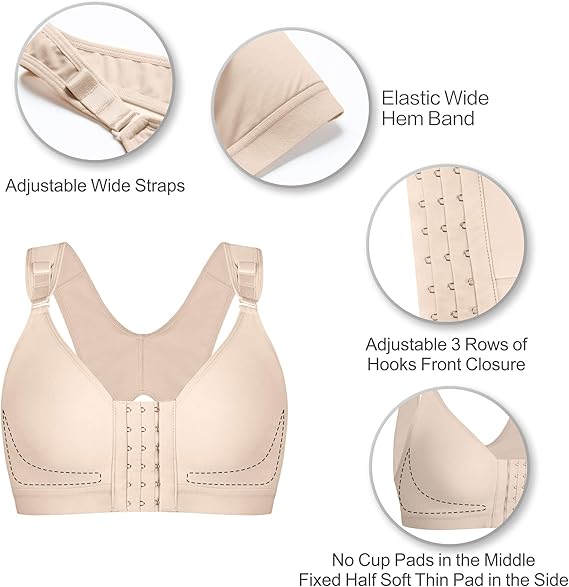 SHAPERX Front Closure Recovery Bra