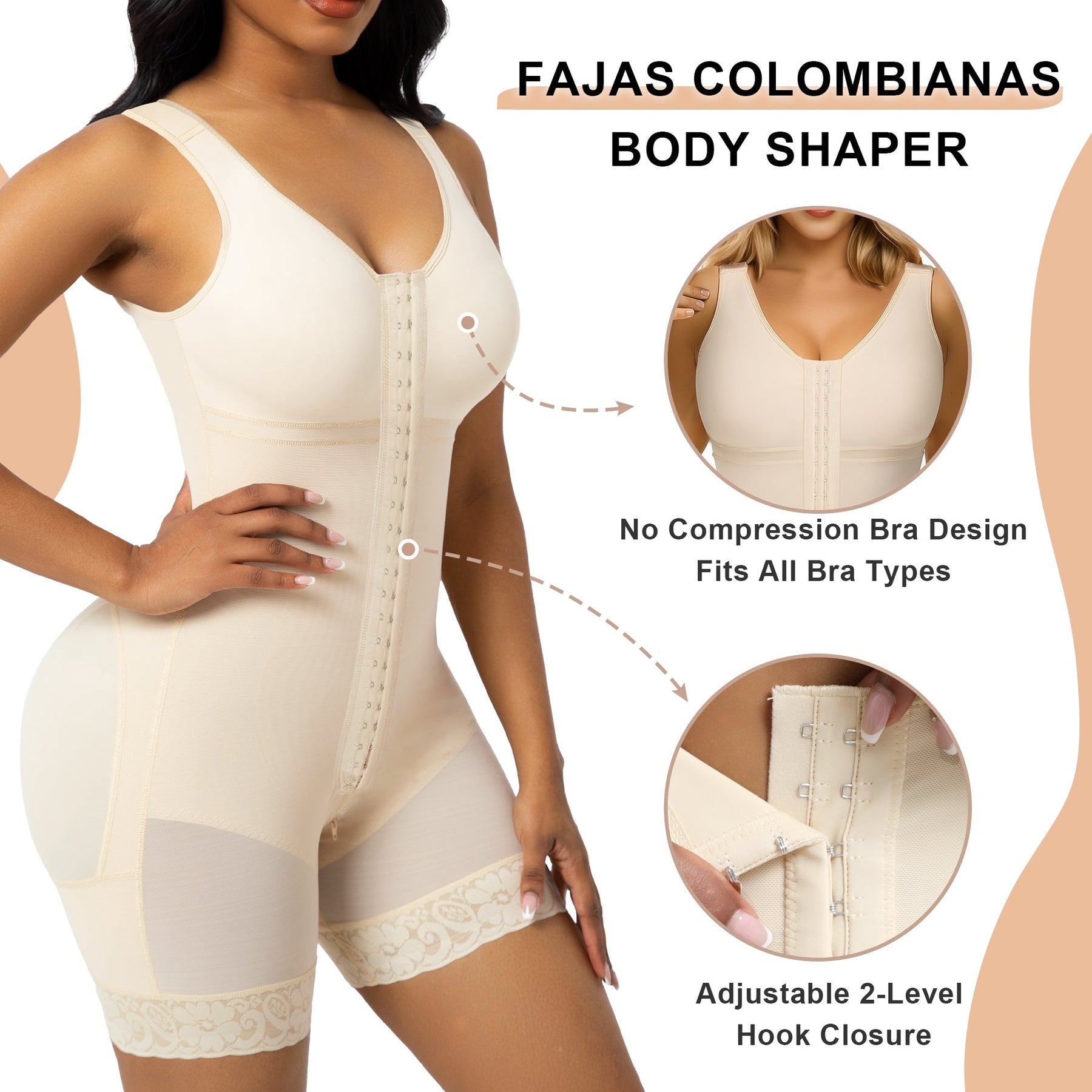 SHAPERX Women's Fajas Colombianas Tummy Control Shapewear Postpartum Full Body Shaper Butt Lifter Bodysuit SHAPERX