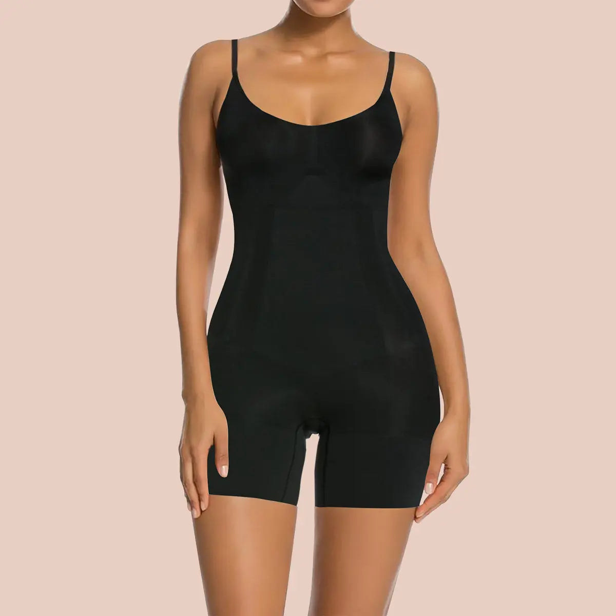 Black Sleeveless Shaping Bodysuit, Tummy Control Slimming Body Shaper,  Women's Underwear & Shapewear
