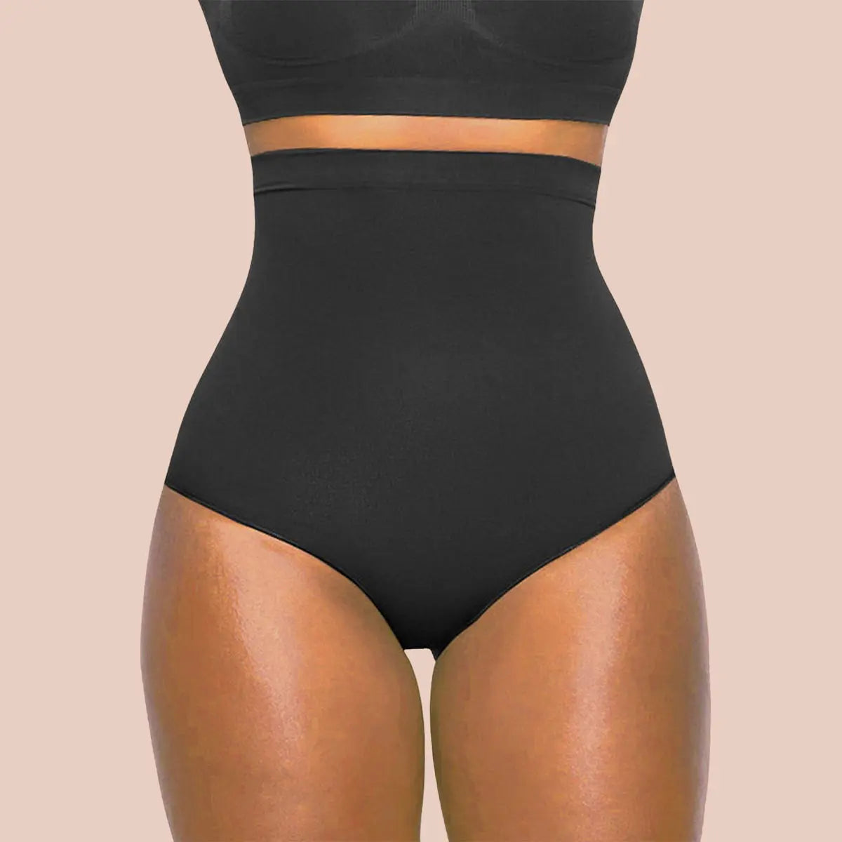 Cheap Women's Seamless Hollow Stripes Control Briefs High Waist Ice Silk Butt  Lifter Panties Plus Size Shapewear