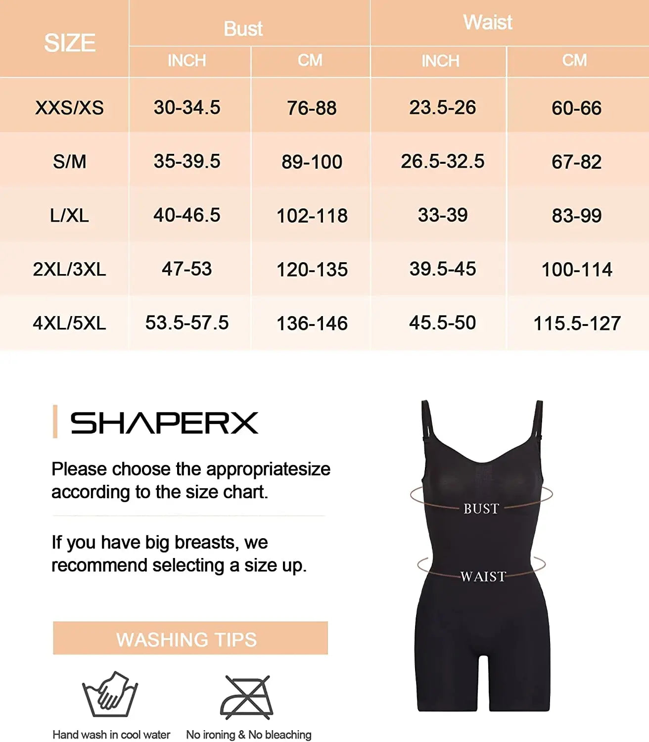 SHAPERX Seamless Full Body Tummy Control Bodysuit Shapewear SHAPERX