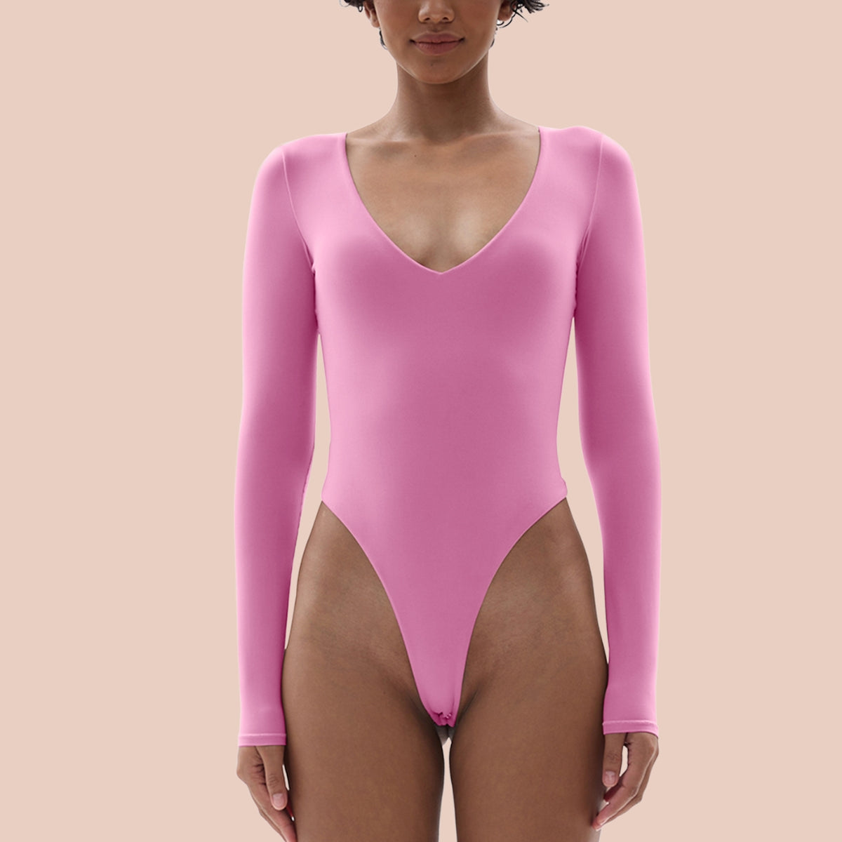 SHAPERX Bodysuit for Women V Neck Long Sleeve Body Suit SHAPERX