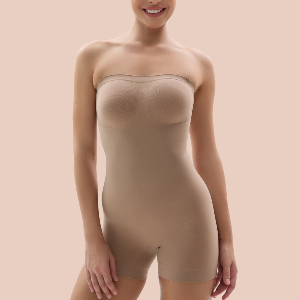 SHAPERX Strapless Bodysuit Tummy Control Seamless Thong Shapewear with Removable Straps SHAPERX