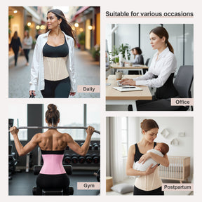 SHAPERX Waist Trainer for Women Tummy Control Workout Waist Cincher Corset Hourglass Body Shaper Zipper and Hooks