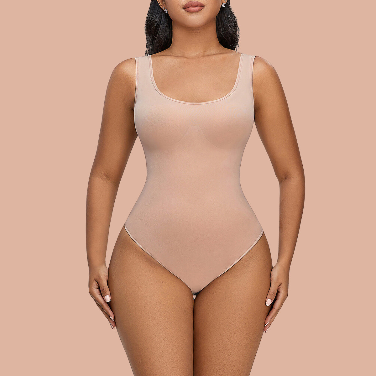  SHAPERX Bodysuit For Women Tummy Control Shapewear  Sleeveless Seamless Sculpting Thong Body Shaper