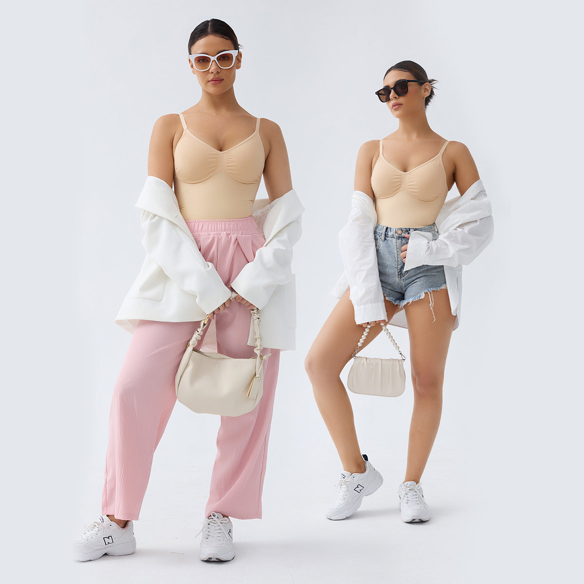 SHAPERX Seamless Tummy Control Thong Bodysuit with Removable Pads