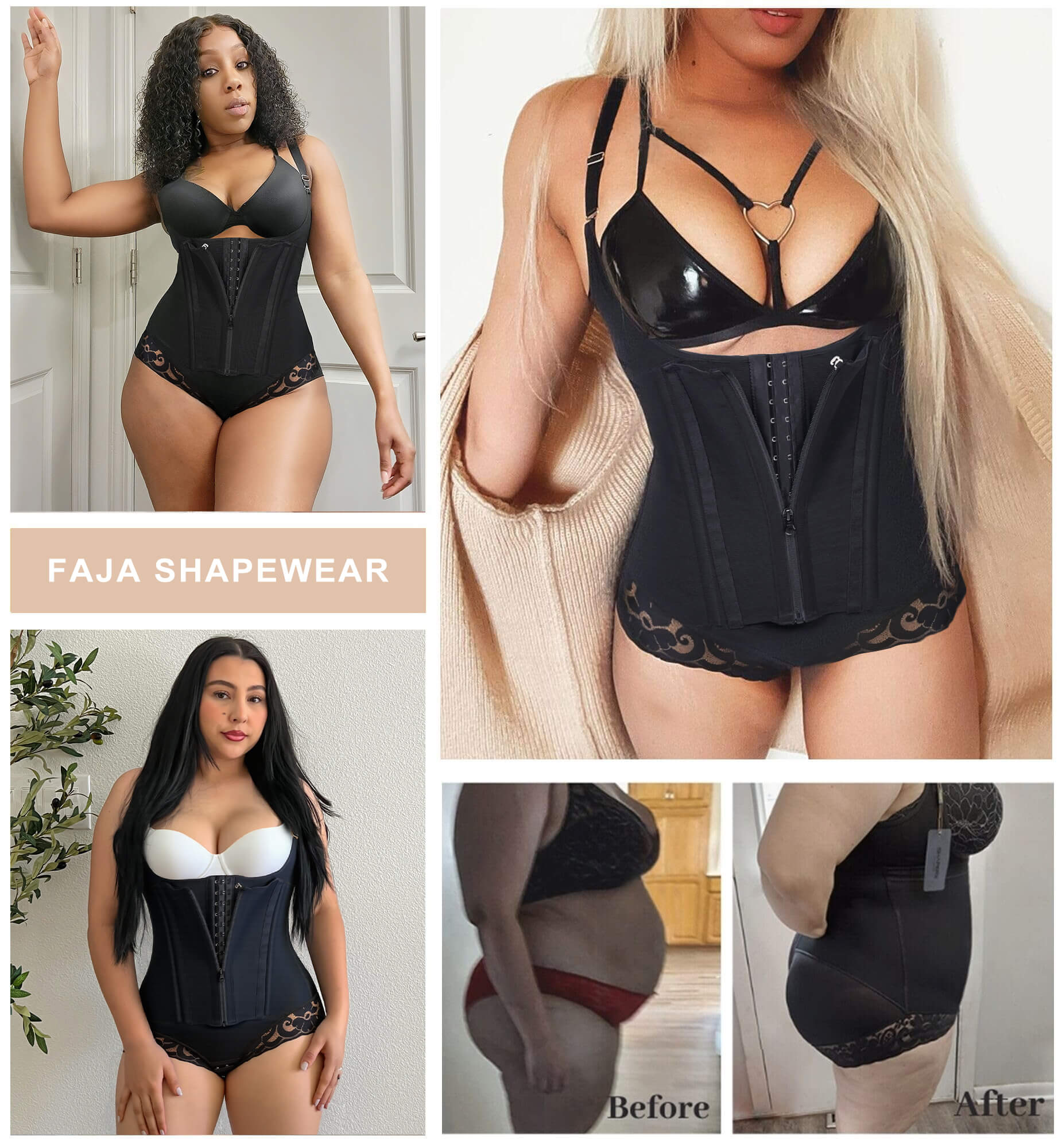 SHAPERX 8-Steel-Bone Brief-Style Colombian Faja