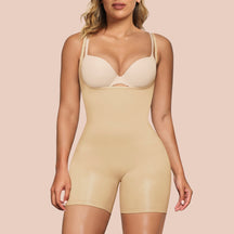 SHAPERX Women's Bodysuit Tummy Control Shapewear Open Bust Thigh Slimmer Seamless Body Shaper SHAPERX