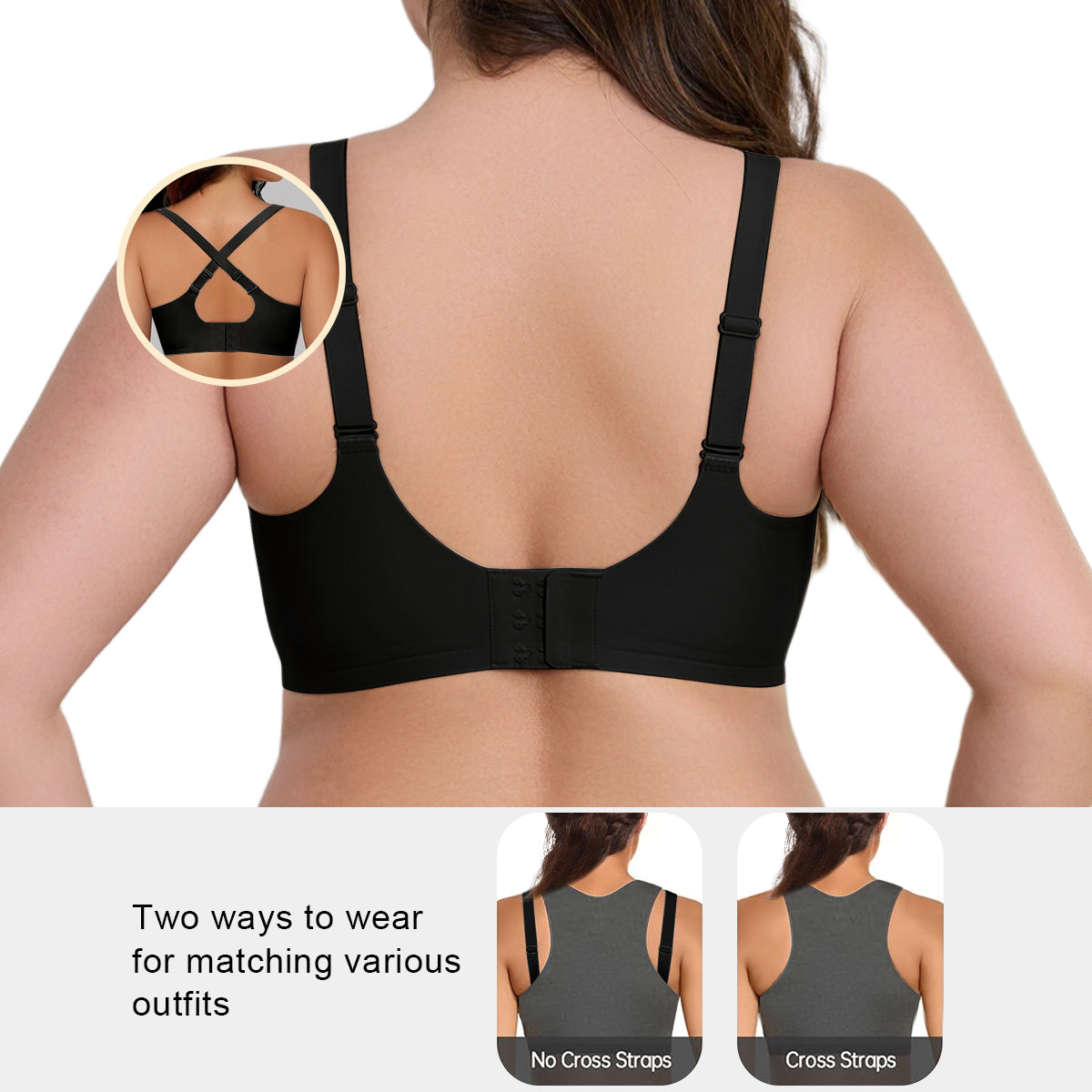 SHAPERX Wireless Bras for Women V Mesh Supportive Full Coverage Everyday Bralette