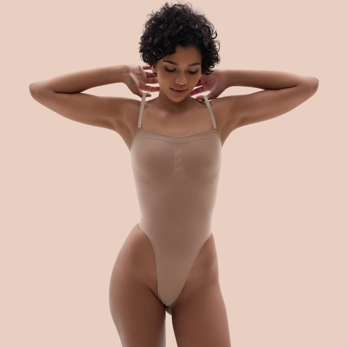 SHAPERX Strapless Bodysuit Tummy Control Seamless Thong Shapewear with  Removable Straps