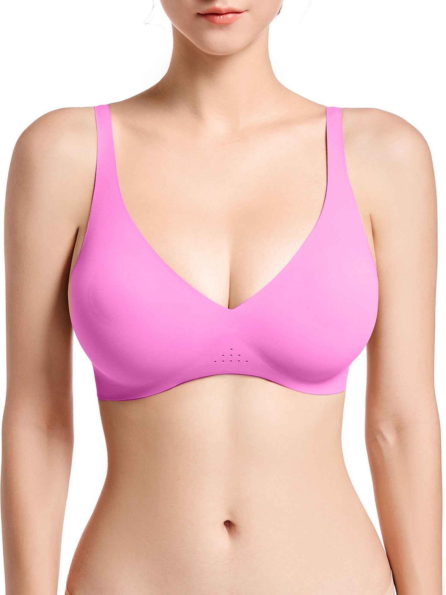 SHAPERX Women's Full-Coverage Unlined Plunge Bra Soft Wirefree Bralette with Everyday Comfort SHAPERX