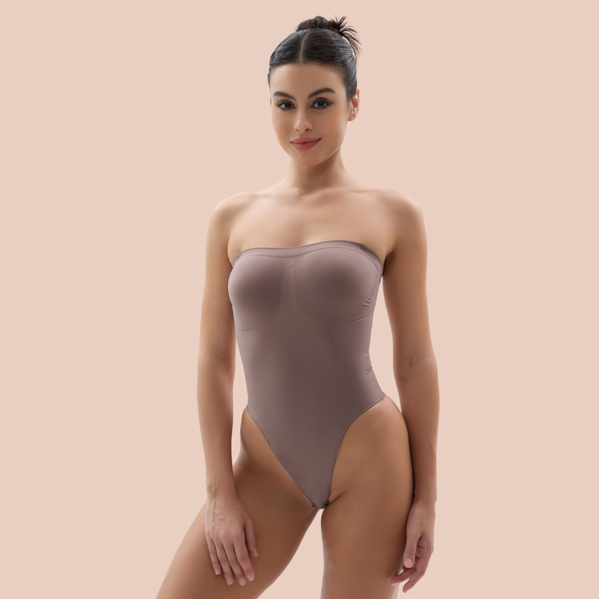 SHAPERX Strapless Bodysuit Tummy Control Seamless Thong Shapewear with Removable Straps SHAPERX
