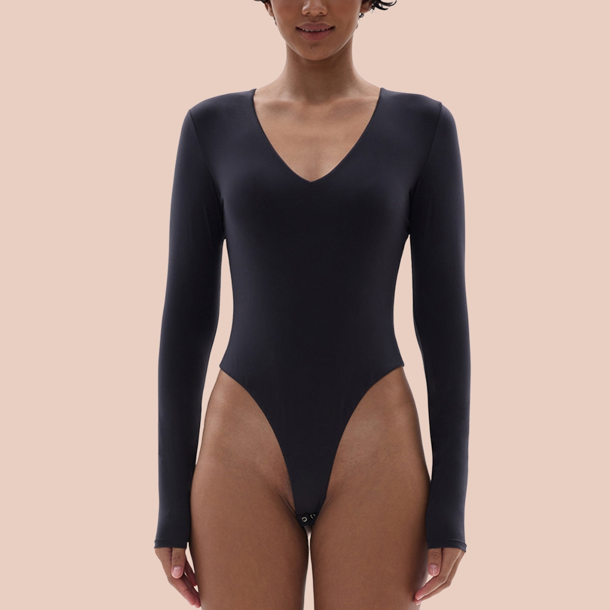  Long Sleeve Bodysuits For Women Black Tummy Control