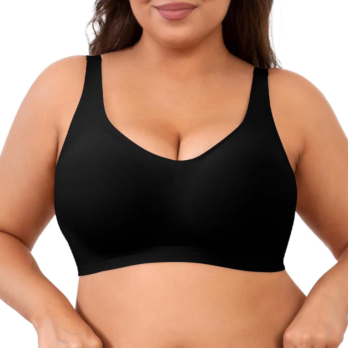 SHAPERX Seamless V-Neck Wireless Everyday Bra