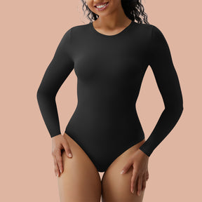 SHAPERX Mock Turtle Neck Bodysuit for Women Long Sleeve Body Suits Tops
