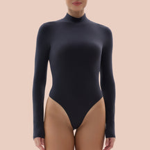 SHAPERX Mock Turtle Neck Bodysuit for Women Long Sleeve Body Suits Tops SHAPERX
