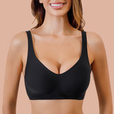 SHAPERX Seamless Oversized Bras wireless V Neck Everyday Bra Comfortable Cloud Feel Soft Padded Bras