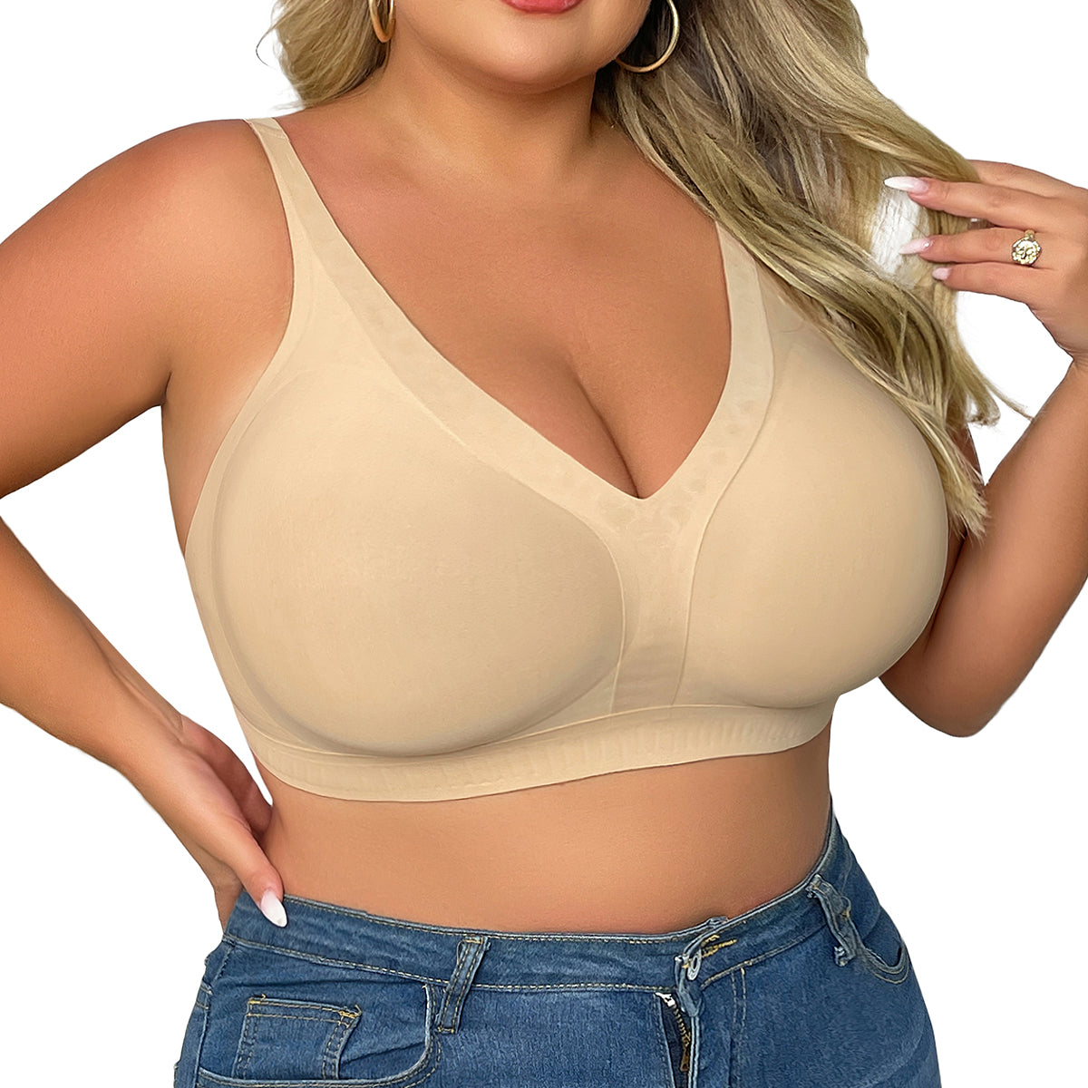 SHAPERX Deep-V Wireless Everyday Bra