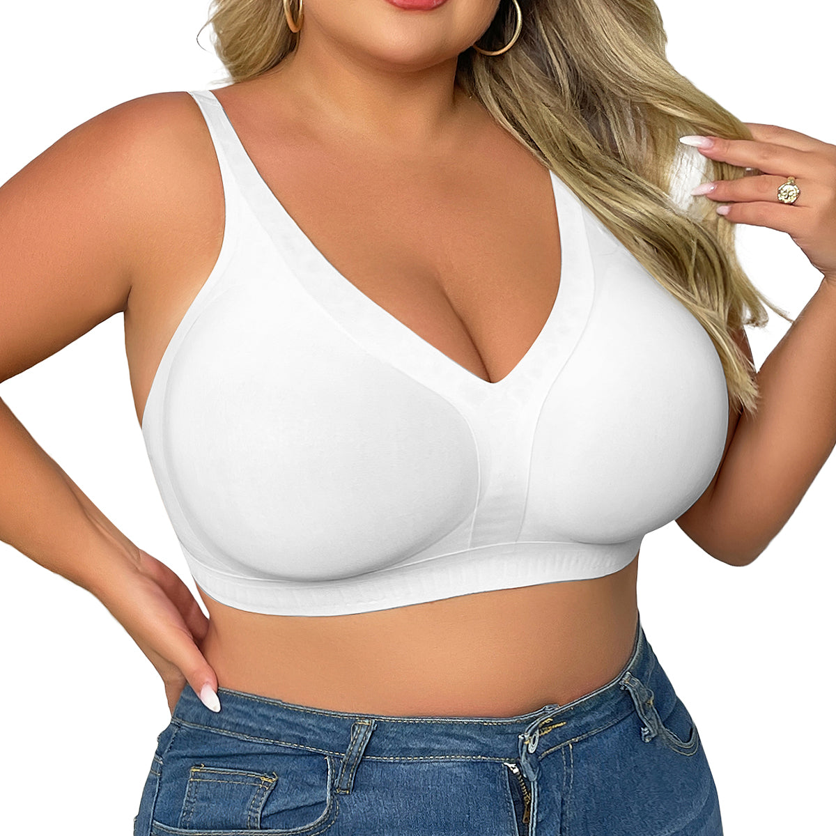 SHAPERX Deep-V Wireless Everyday Bra