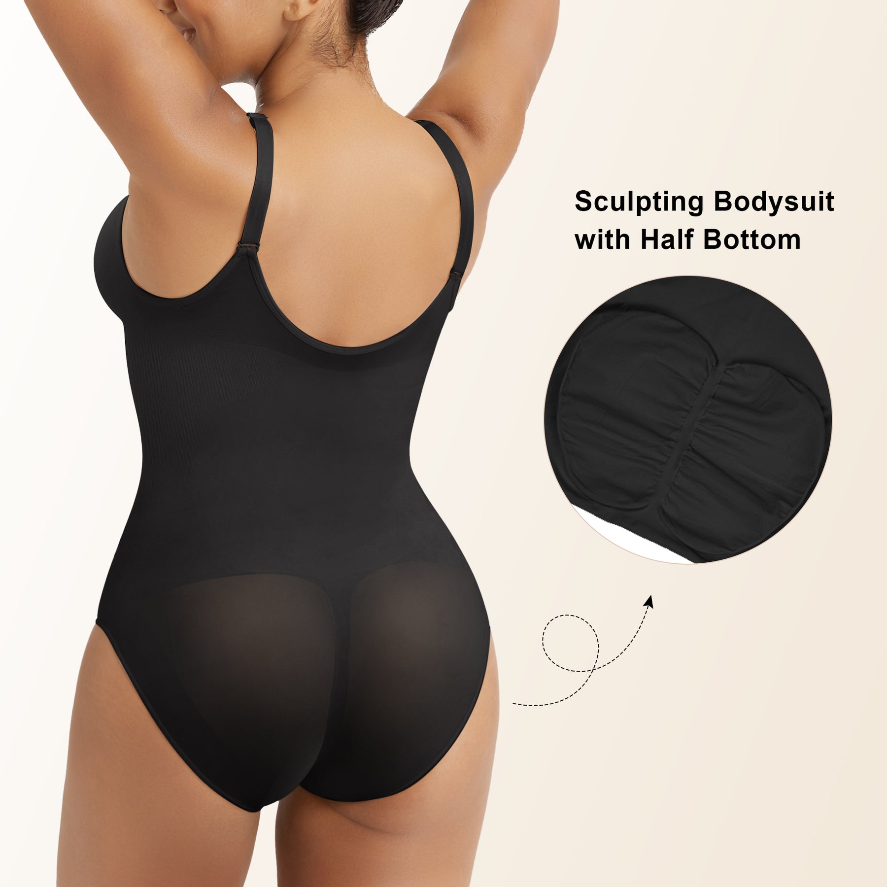 SHAPERX Women's Zip-Up Shapewear Bodysuit Tummy Control