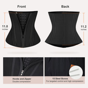 SHAPERX Waist Trainer for Women Tummy Control Workout Waist Cincher Corset Hourglass Body Shaper Zipper and Hooks