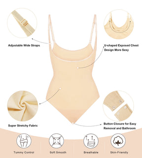 SHAPERX Open Bust Shapewear Tummy Control Bodysuits for Women Seamless Compression High Waisted Body Shaper SHAPERX