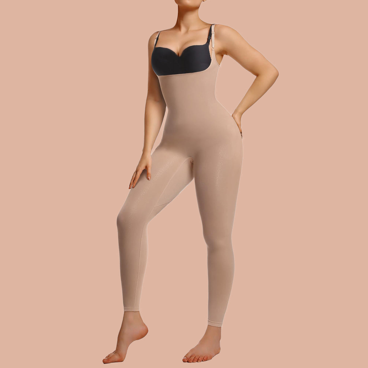 SHAPERX Seamless Bodysuit Open-Chest Design with Tummy Control Full Body Shaper