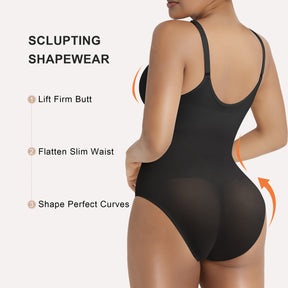 SHAPERX Shapewear Bodysuit for Women Tummy Control Seamless Zip-Up Body Shaper Snatched Waist Sculpting Body Suit