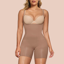 SHAPERX Women's Bodysuit Tummy Control Shapewear Open Bust Thigh Slimmer Seamless Body Shaper SHAPERX