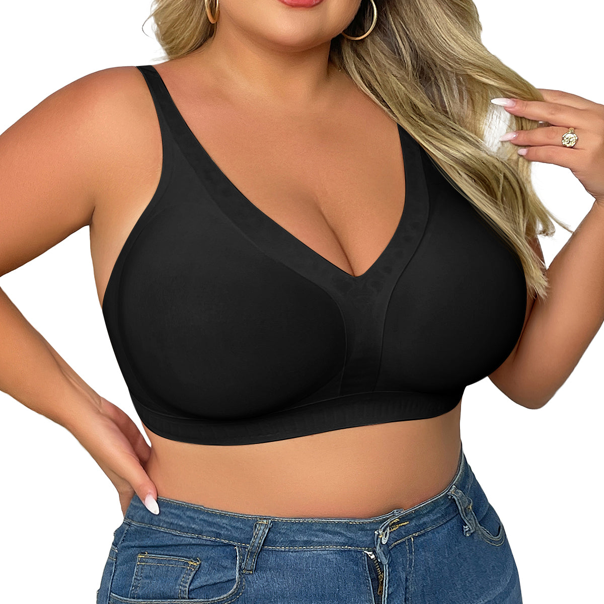 SHAPERX Deep-V Wireless Everyday Bra