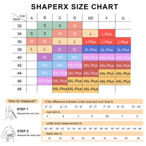 SHAPERX Wireless Bras for Women V Mesh Supportive Full Coverage Everyday Bralette