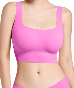 SHAPERX Women‘s High Stretch Wireless Bra with Scoop Longline Design and Removable Pads SHAPERX