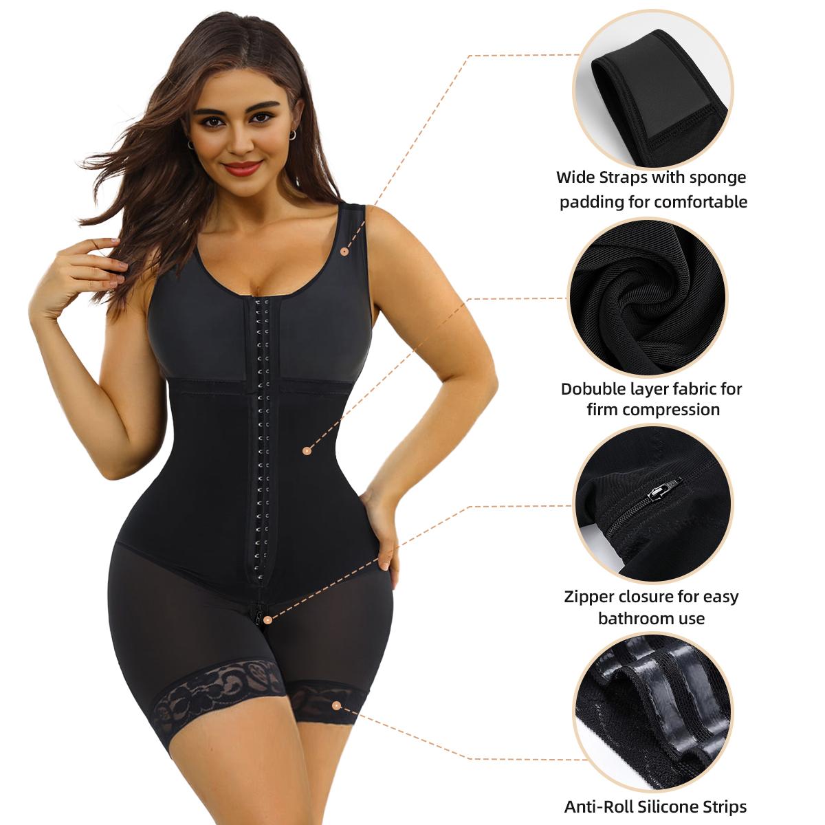 SHAPERX Fajas Colombianas for Women Tummy Control Full Body Shapewear Butt Lifter with Zipper Crotch SHAPERX