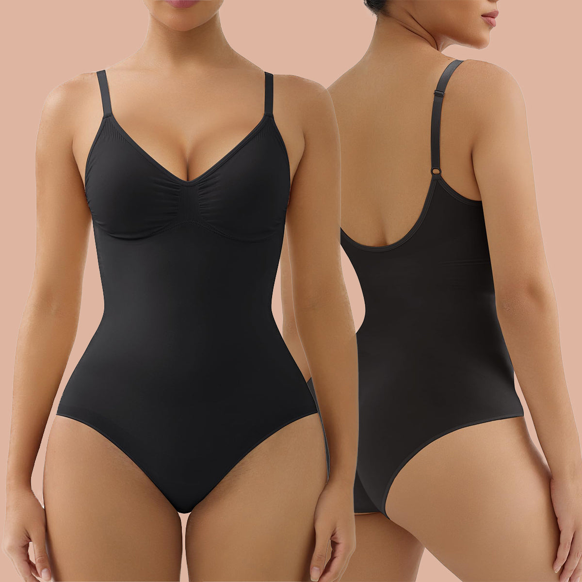 SHAPERX Bodysuit Tummy Control Removable Pads Shapewear Seamless Sculpt Body Shaper For Women