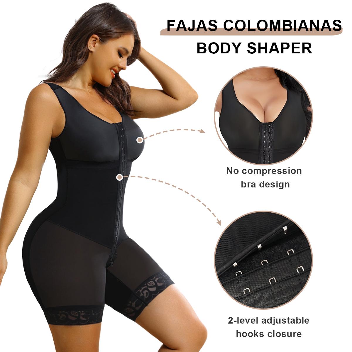 SHAPERX Full Body Hooked Faja Bodysuit | Built-In Bra & Zipper