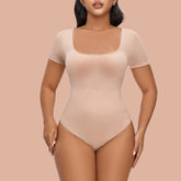 SHAPERX T-Shirt Square Neck Bodysuit Tummy Control Thong Shapewear SHAPERX
