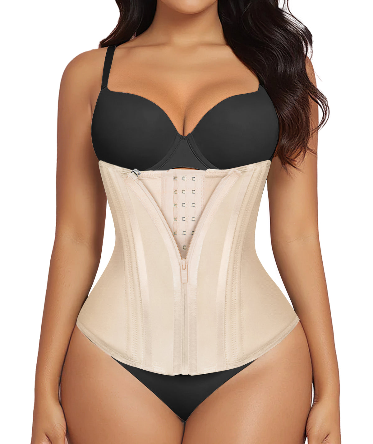SHAPERX Waist Trainer for Women Tummy Control Workout Waist Cincher Corset Hourglass Body Shaper Zipper and Hooks