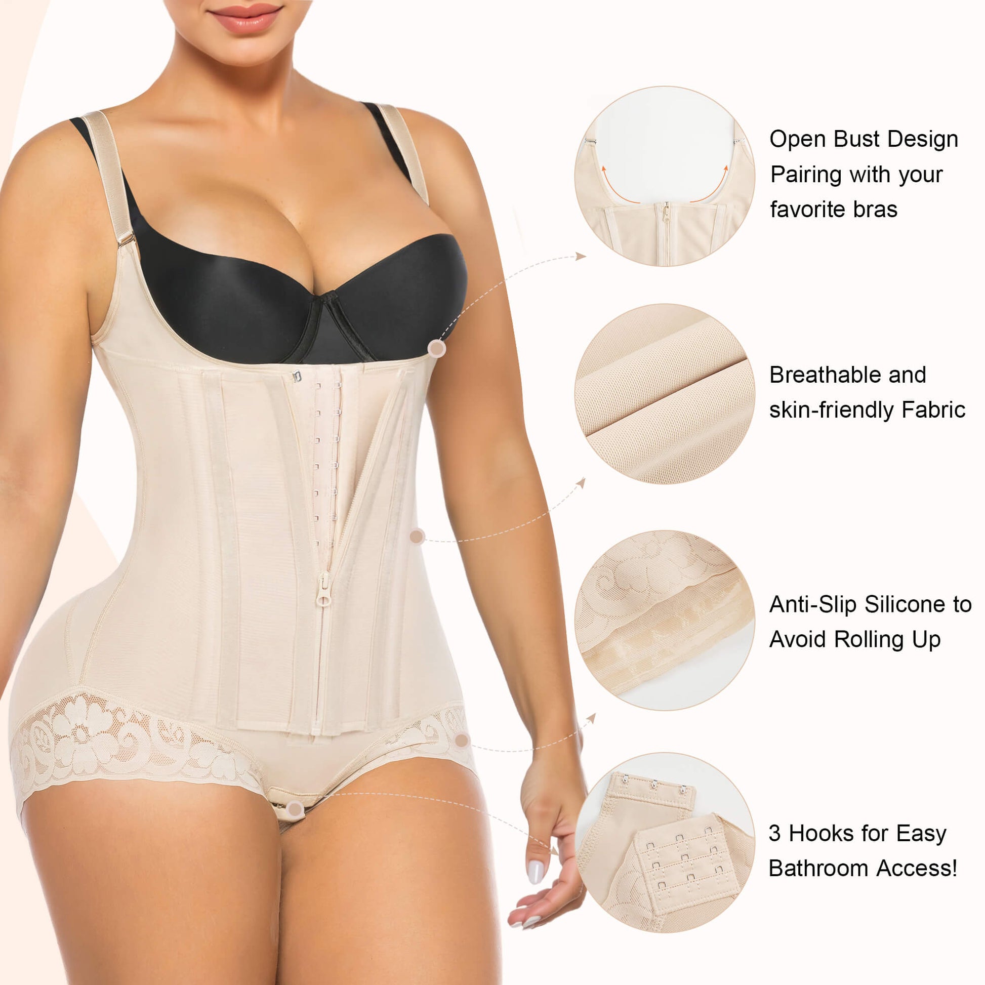 SHAPERX 8-Steel-Bone Brief-Style Colombian Faja