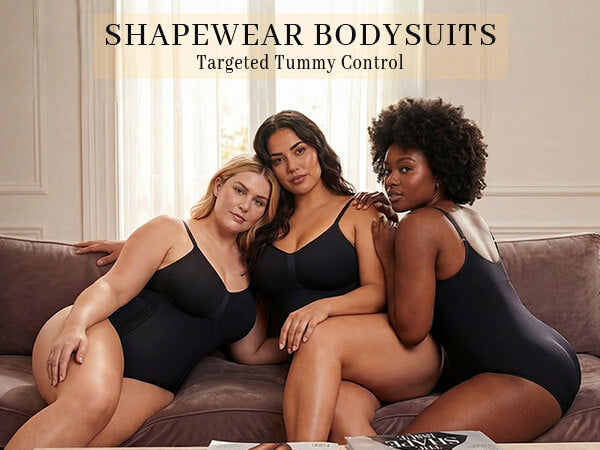 SHAPERX Seamless Bonded Tummy Control Bodysuit - Mobile Image 1