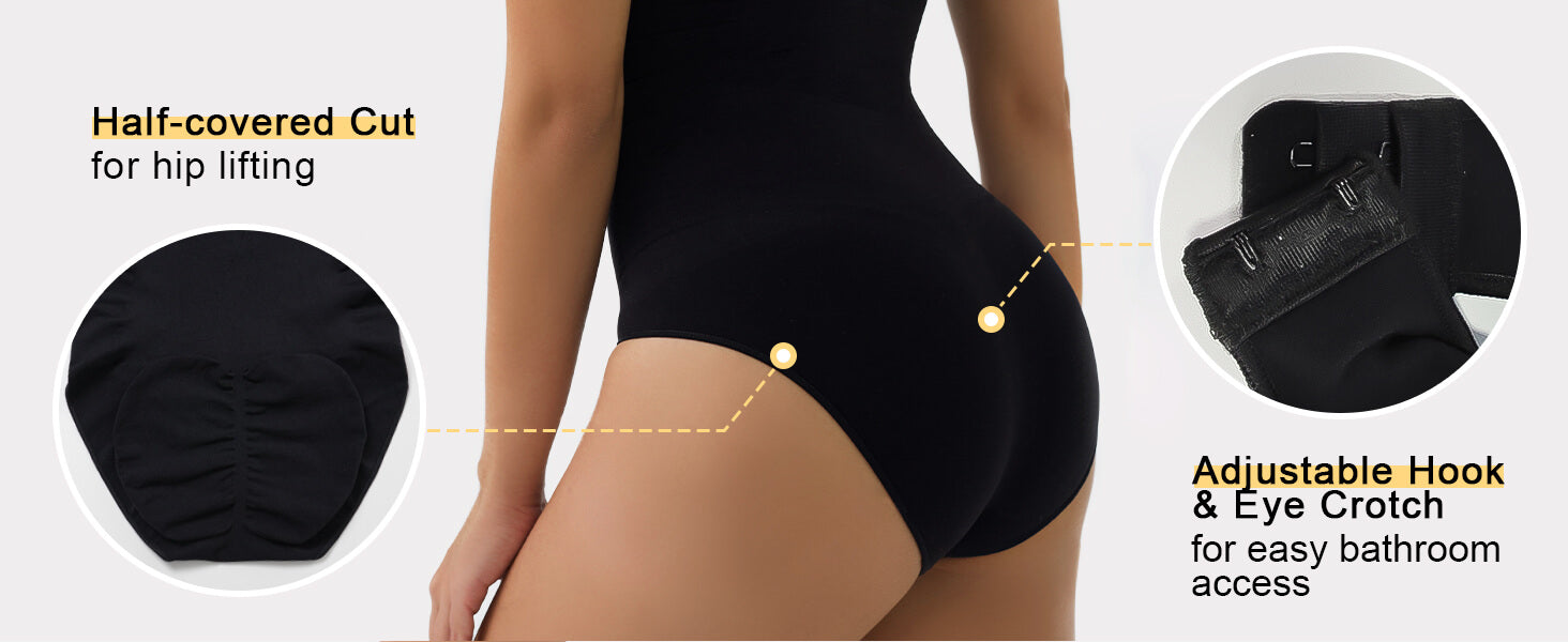 SHAPERX Seamless Bonded Tummy Control Bodysuit - Detail Image 3