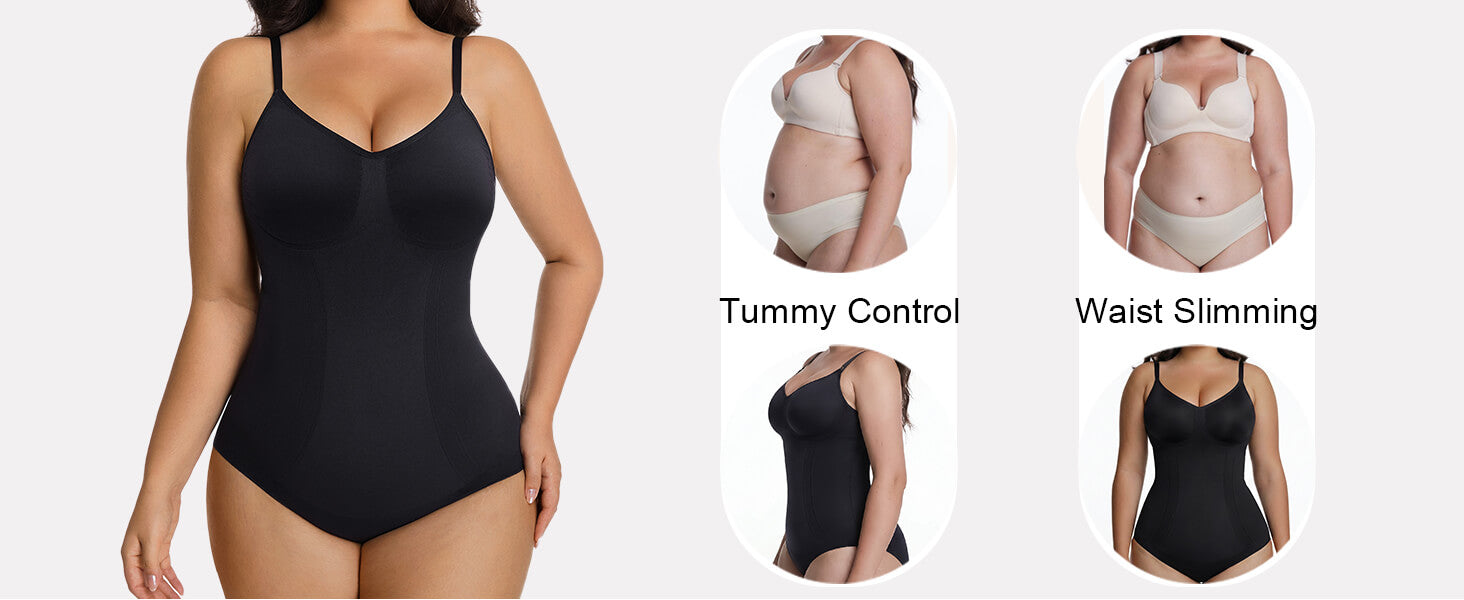 SHAPERX Seamless Bonded Tummy Control Bodysuit - Detail Image 5