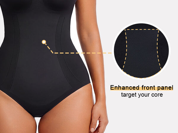 SHAPERX Seamless Bonded Tummy Control Bodysuit - Mobile Image 2