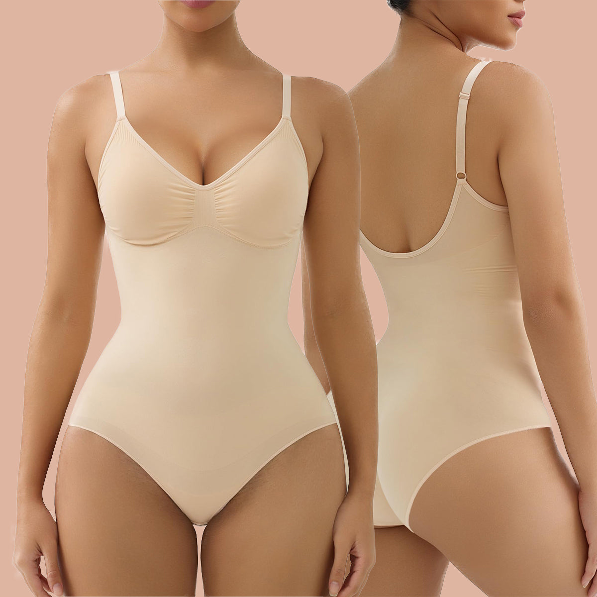 SHAPERX Bodysuit Tummy Control Removable Pads Shapewear Seamless Sculpt Body Shaper For Women