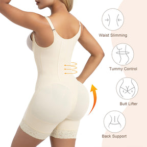 SHAPERX Fajas Colombianas Open Bust Tummy Control Shapewear for Women with Butt Lifter Adjustable Straps SHAPERX